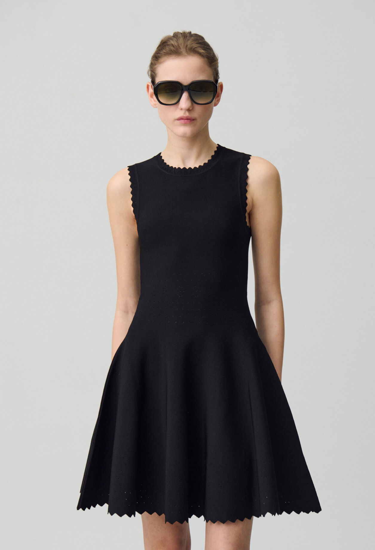 Robe courte patineuse fine maille