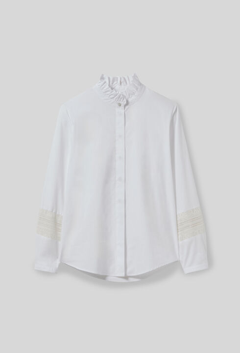Chemise coton col volanté