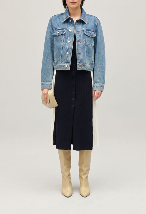 Veste droite jean bleu