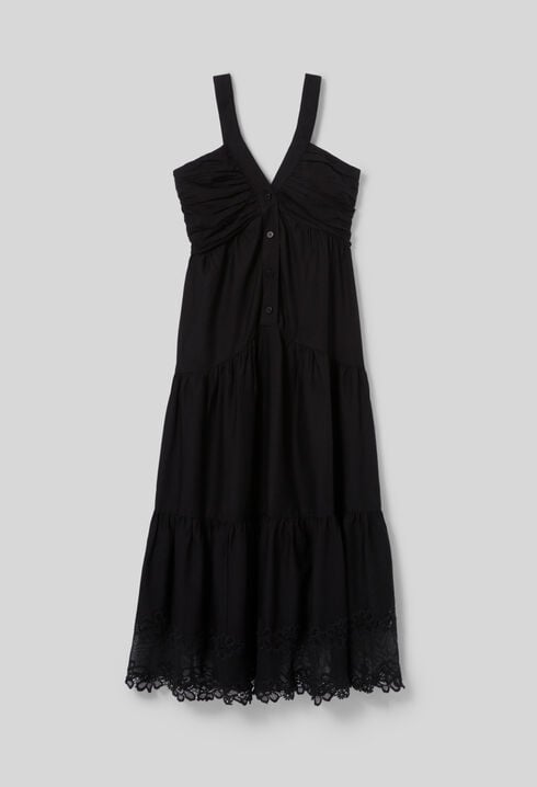 Robe longue broderies fleurs