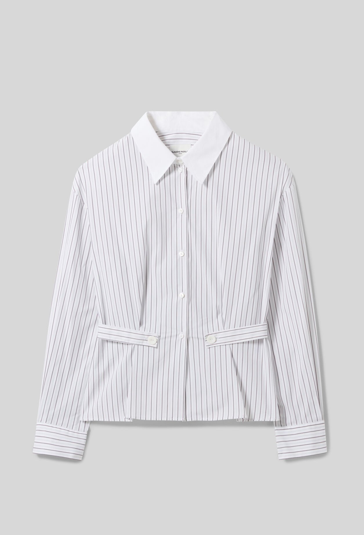 Striped poplin shirt