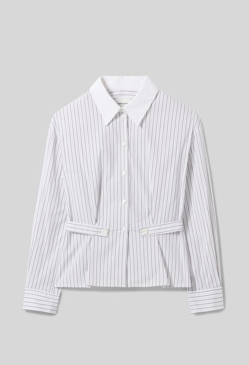 Striped poplin shirt