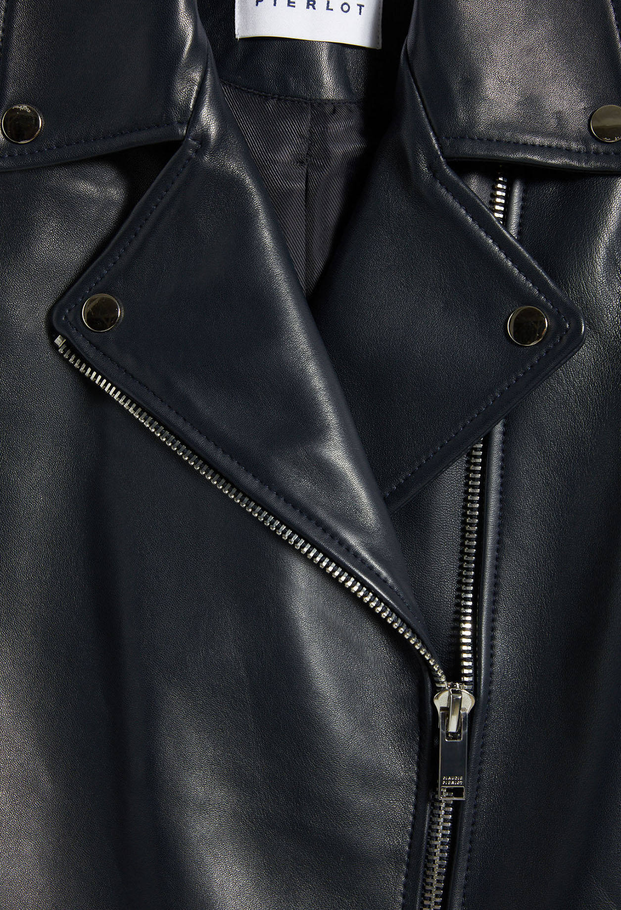 Blouson zippé en cuir responsable