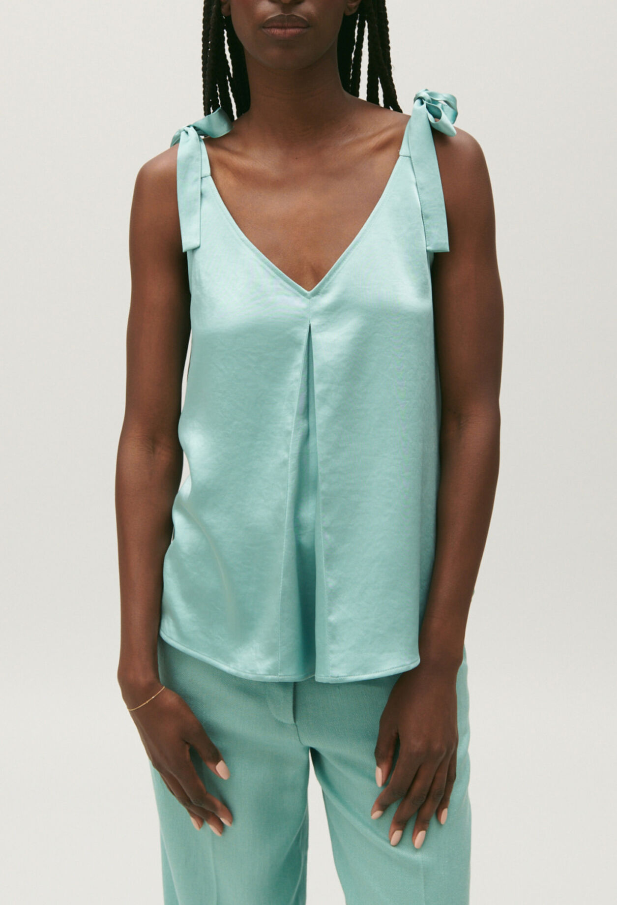 Aqua satin top