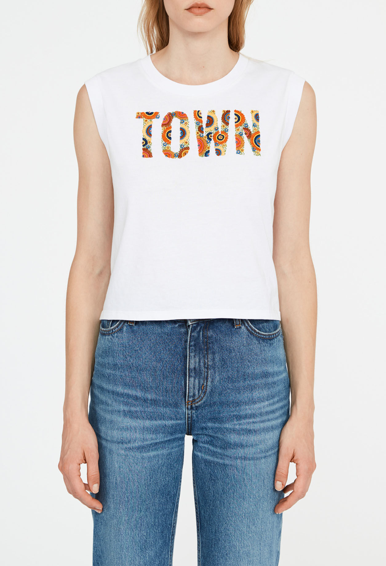 T-shirt brodé en coton