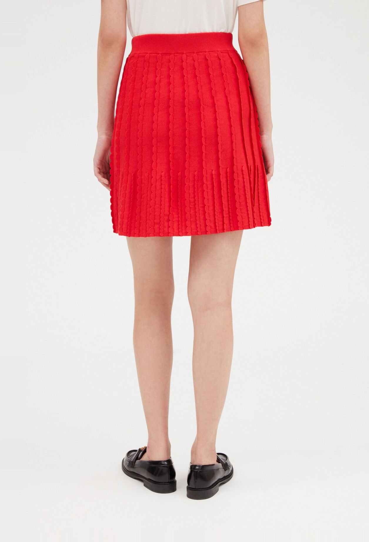 Jupe courte maille rouge