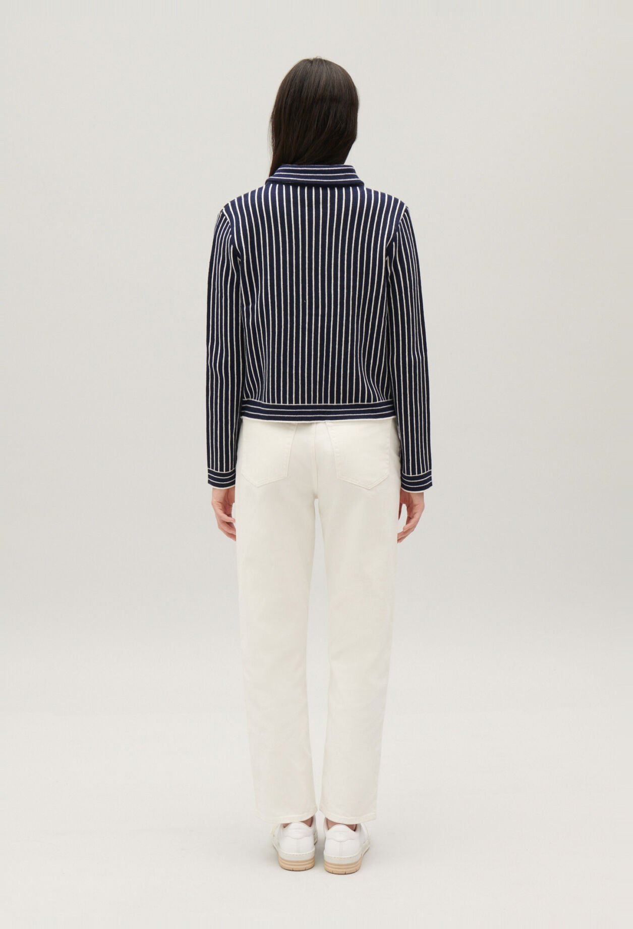 Stripy knit cardigan