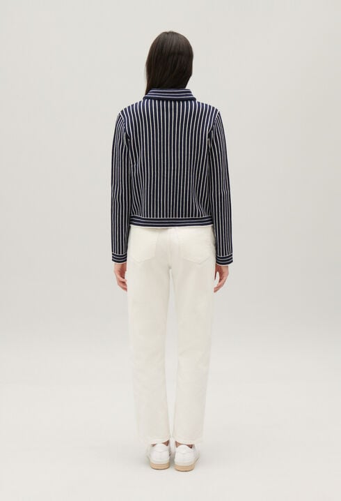 Stripy knit cardigan