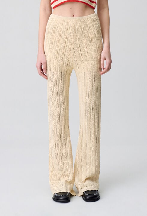 Pantalon fluide crochet