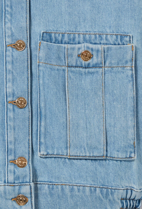 Denim jacket with wide collar