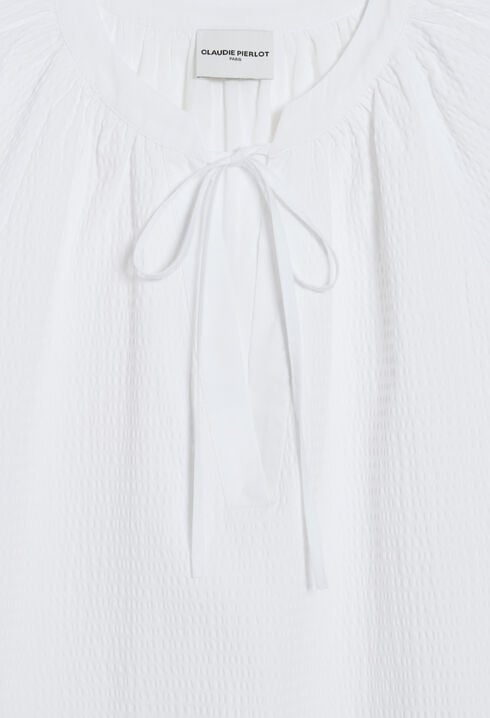 Short white lace-up dress