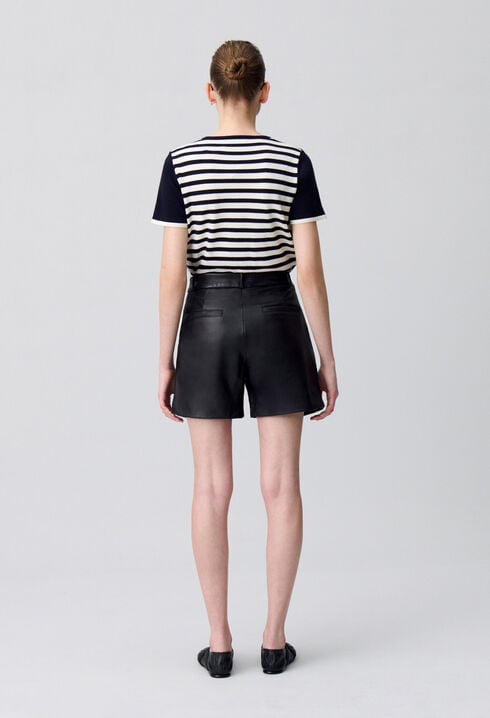 Short cuir noir 
