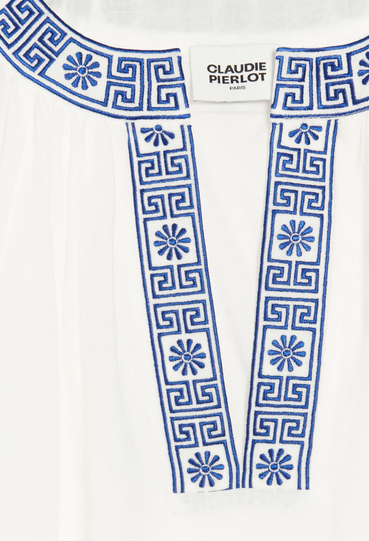 Ecru embroidered midi dress