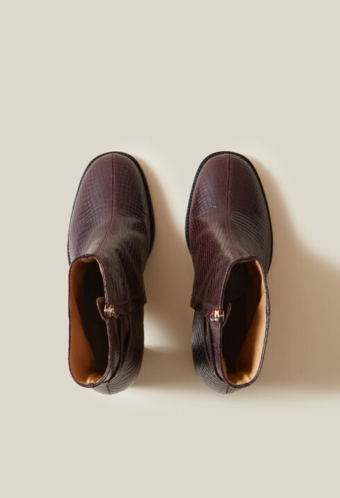 Bottines effet serpent cuir vernis