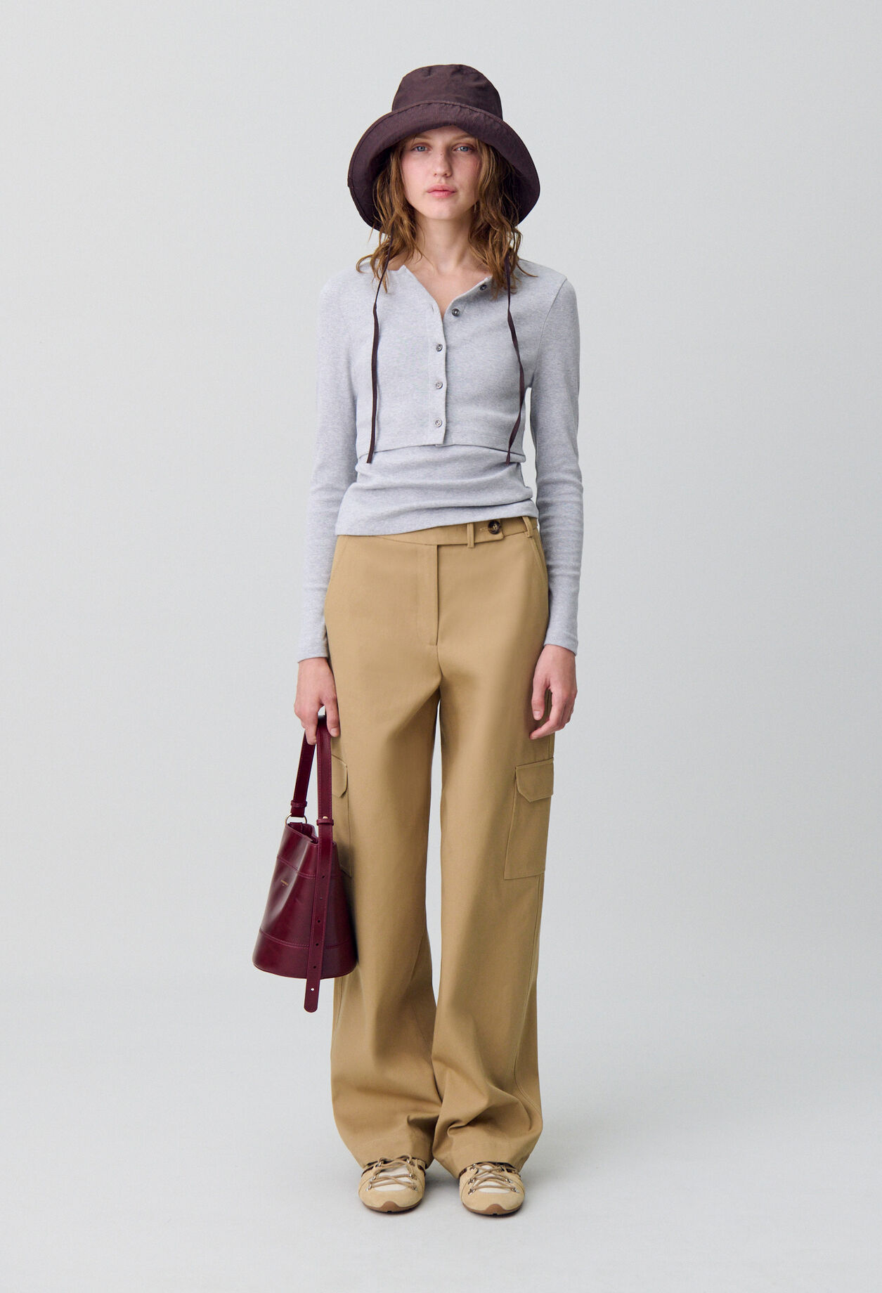 Cotton Cardigan T-Shirt Set