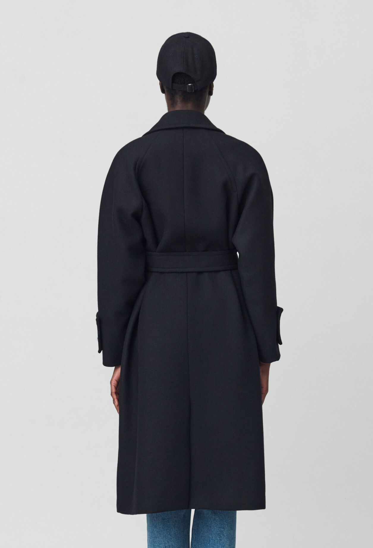 Mid-length wool blend coat