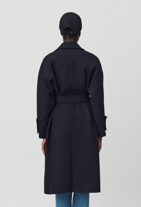Mid-length wool blend coat