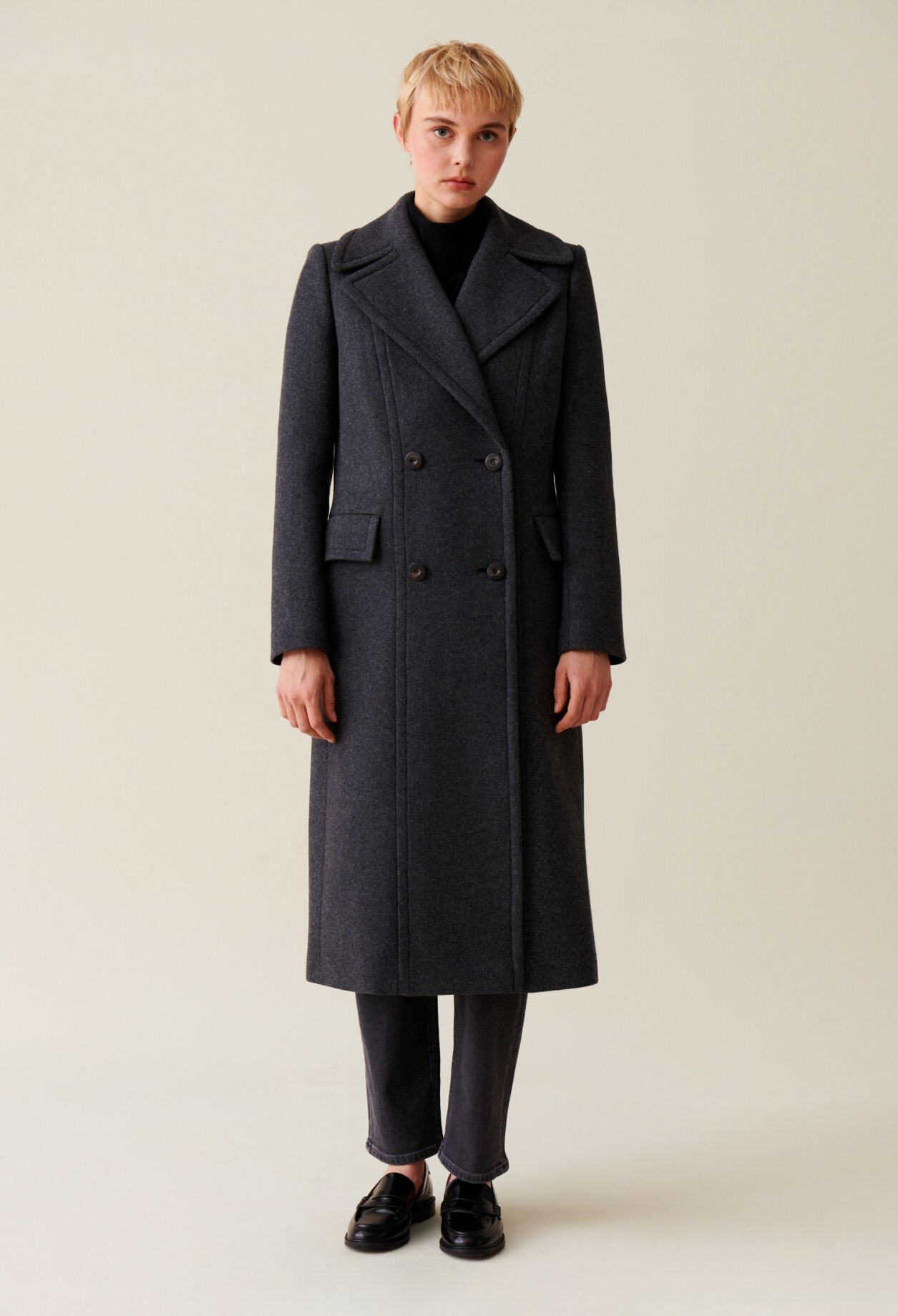 Manteau long croisé