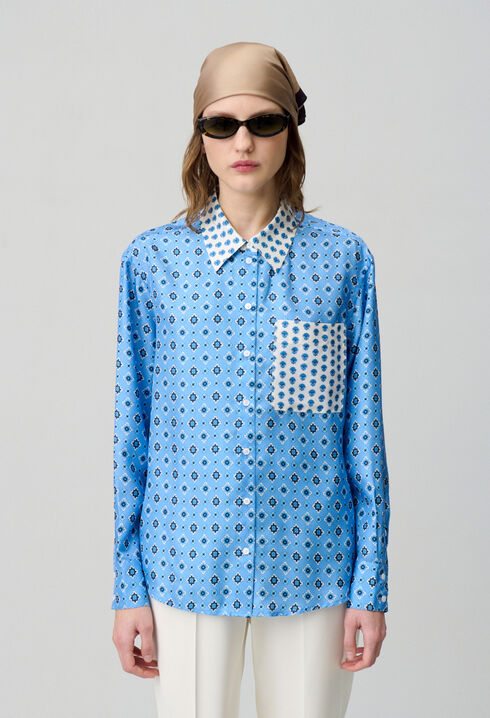 Chemise droite en soie