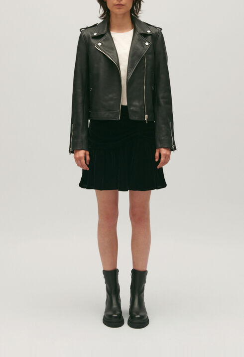 Black grained leather jacket 