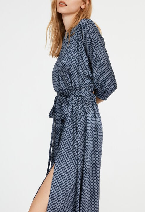 Robe longue à motifs géométrique