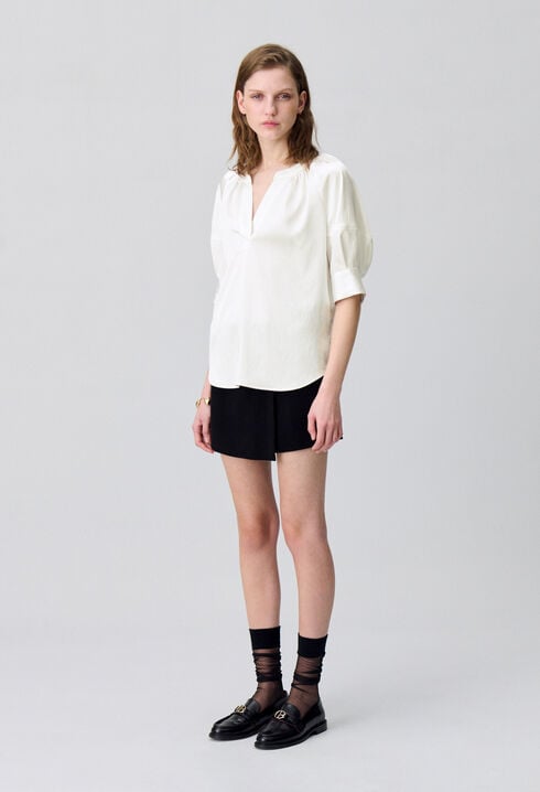 Blouse fluide col tunisien