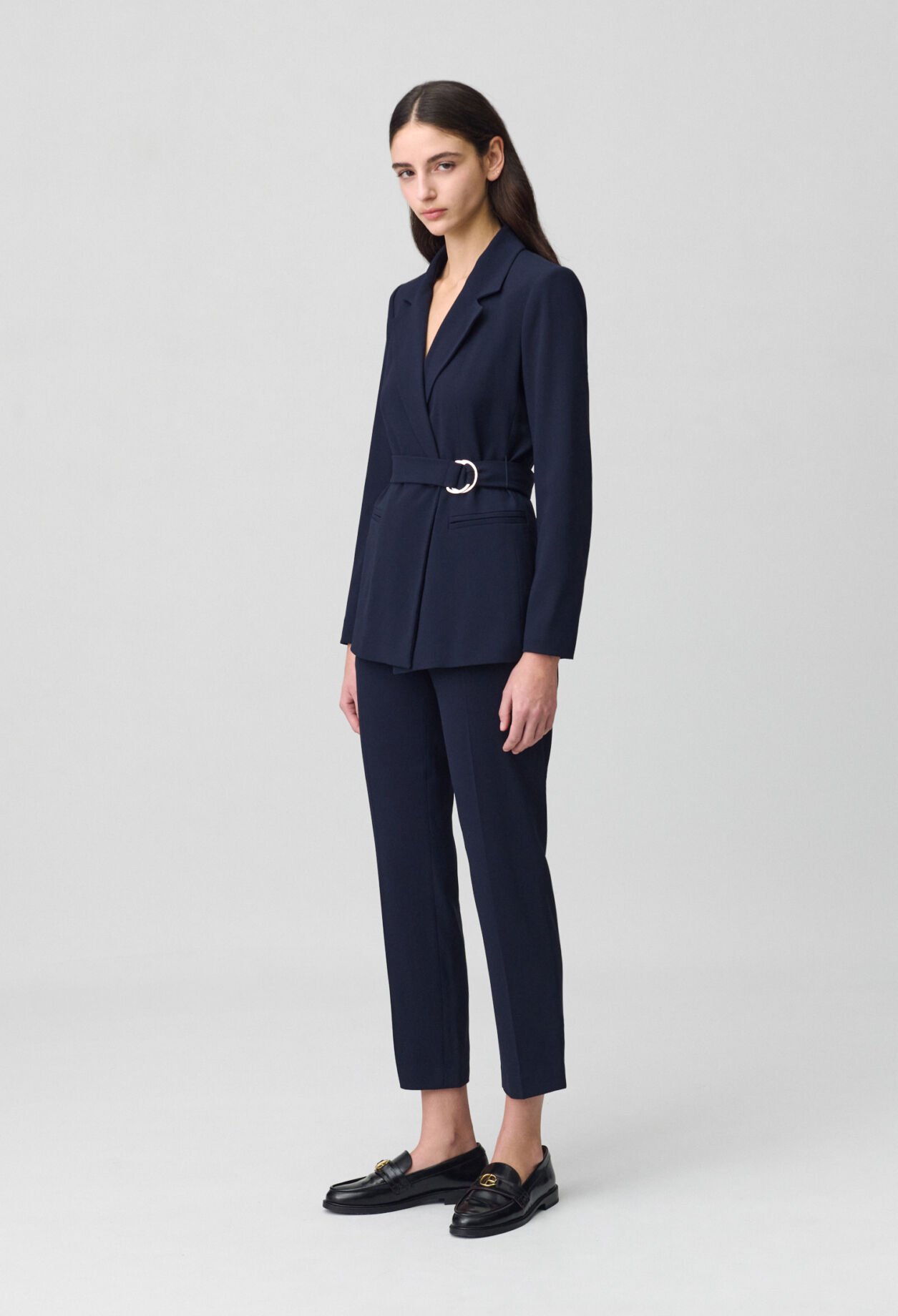 Veste tailleur ceinturée