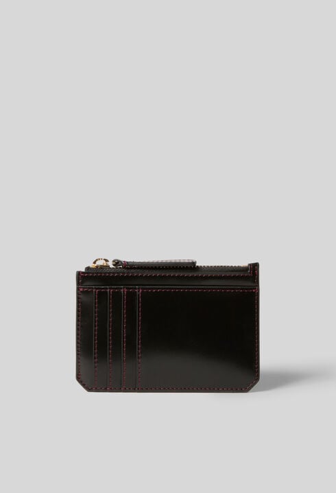 Porte carte cuir coeur doré