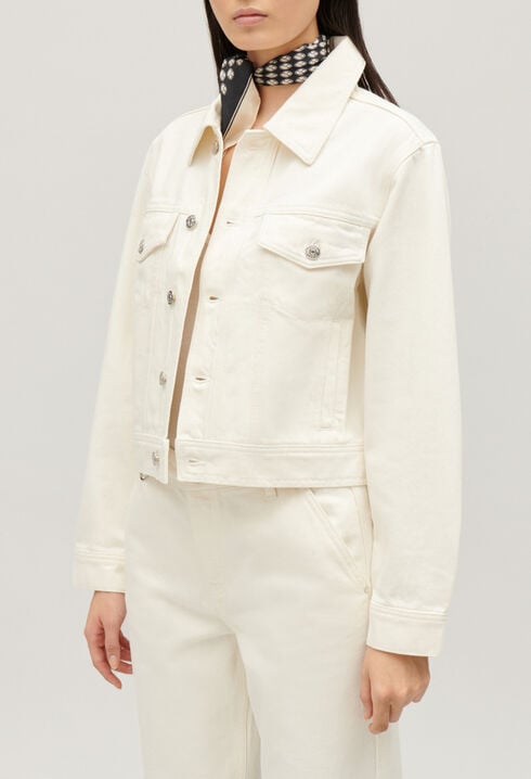 Veste droite jean écru