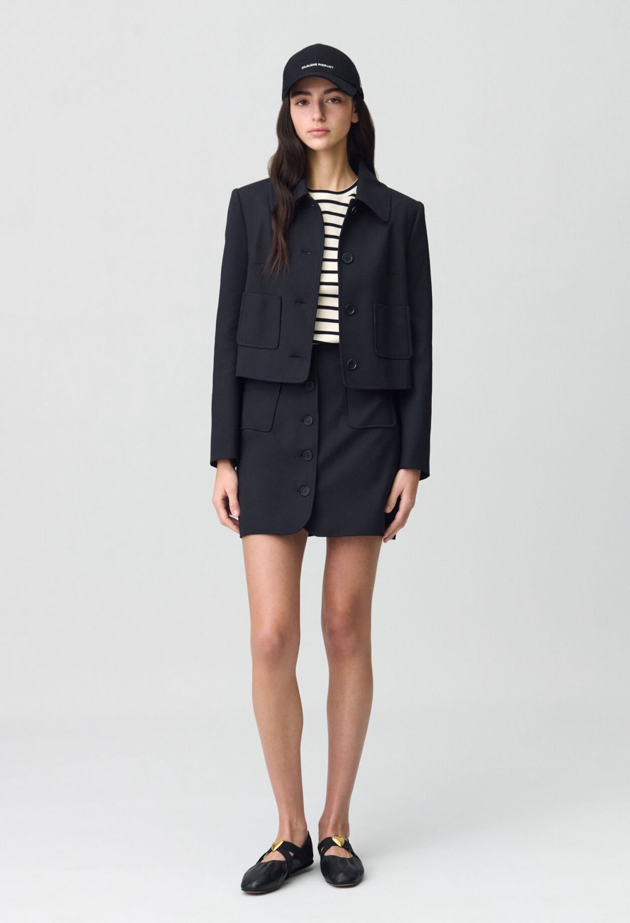 Buttoned mini skirt