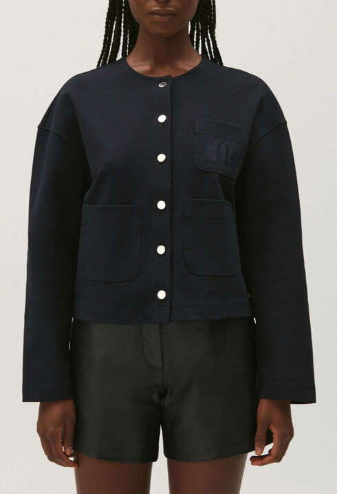 Cardigan court bleu marine