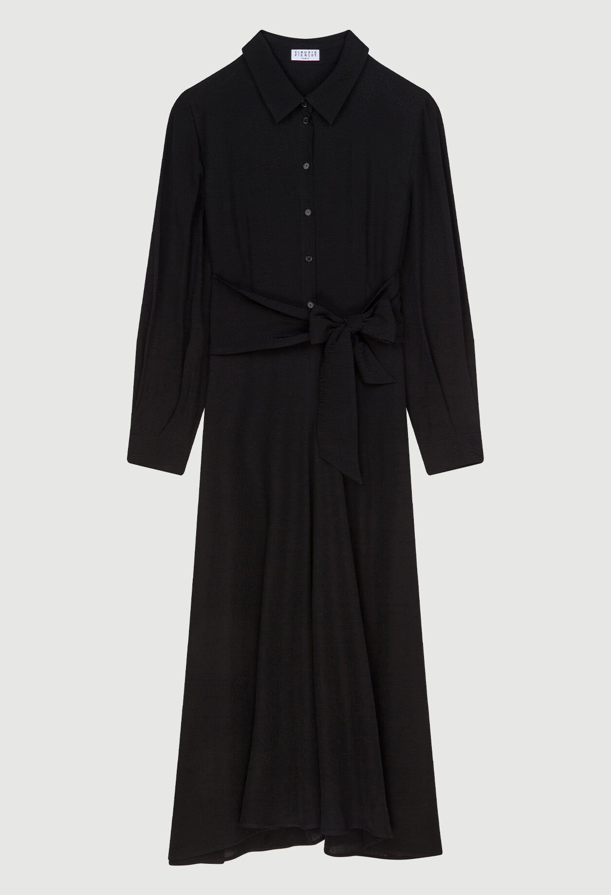 Robe chemise longue ceinturée