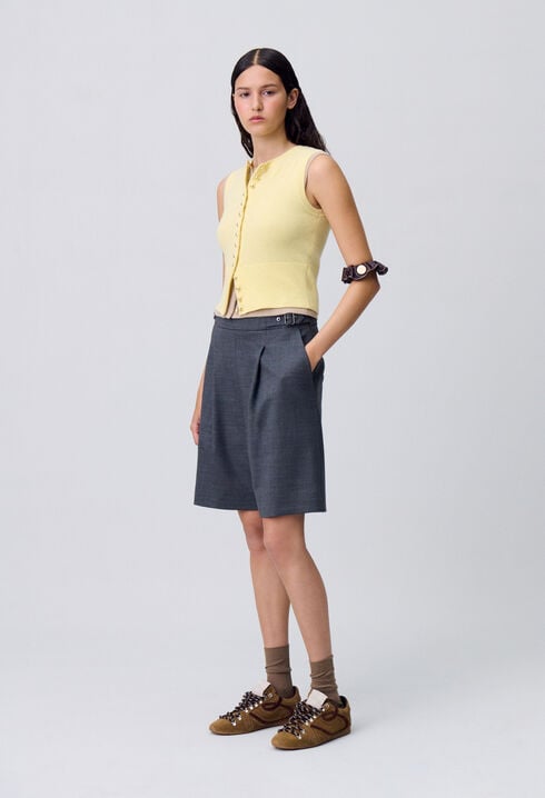 Pleated Bermuda Shorts