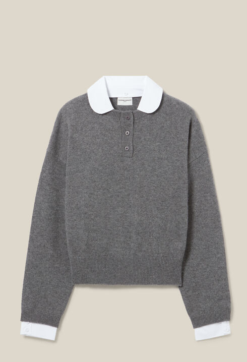 Cashmere jumper detachable collar