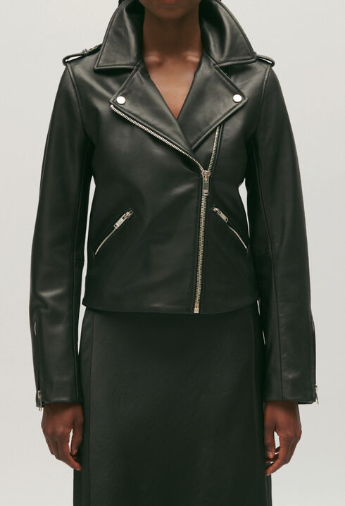 Black smooth leather jacket