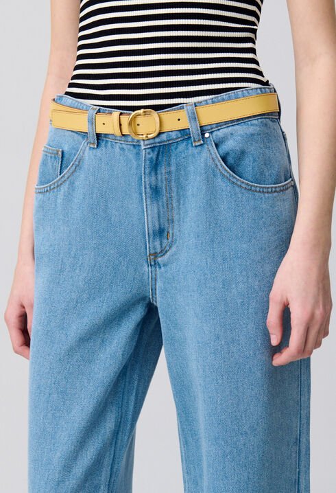Ceinture cuir boucle dorée