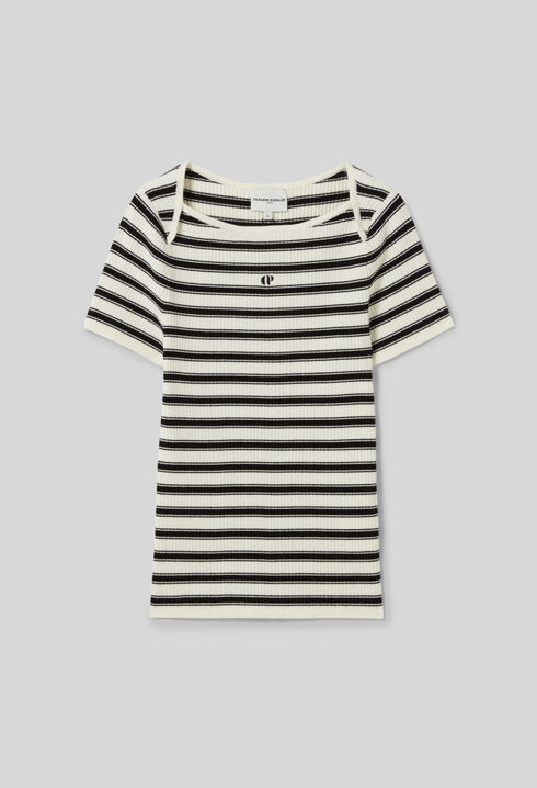Fine-Knit Breton Stripe Top
