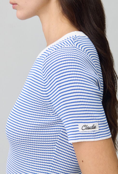 Fine-Knit Breton Stripe Top