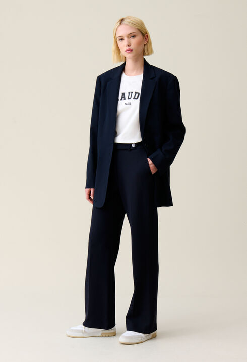 Veste tailleur oversize marine