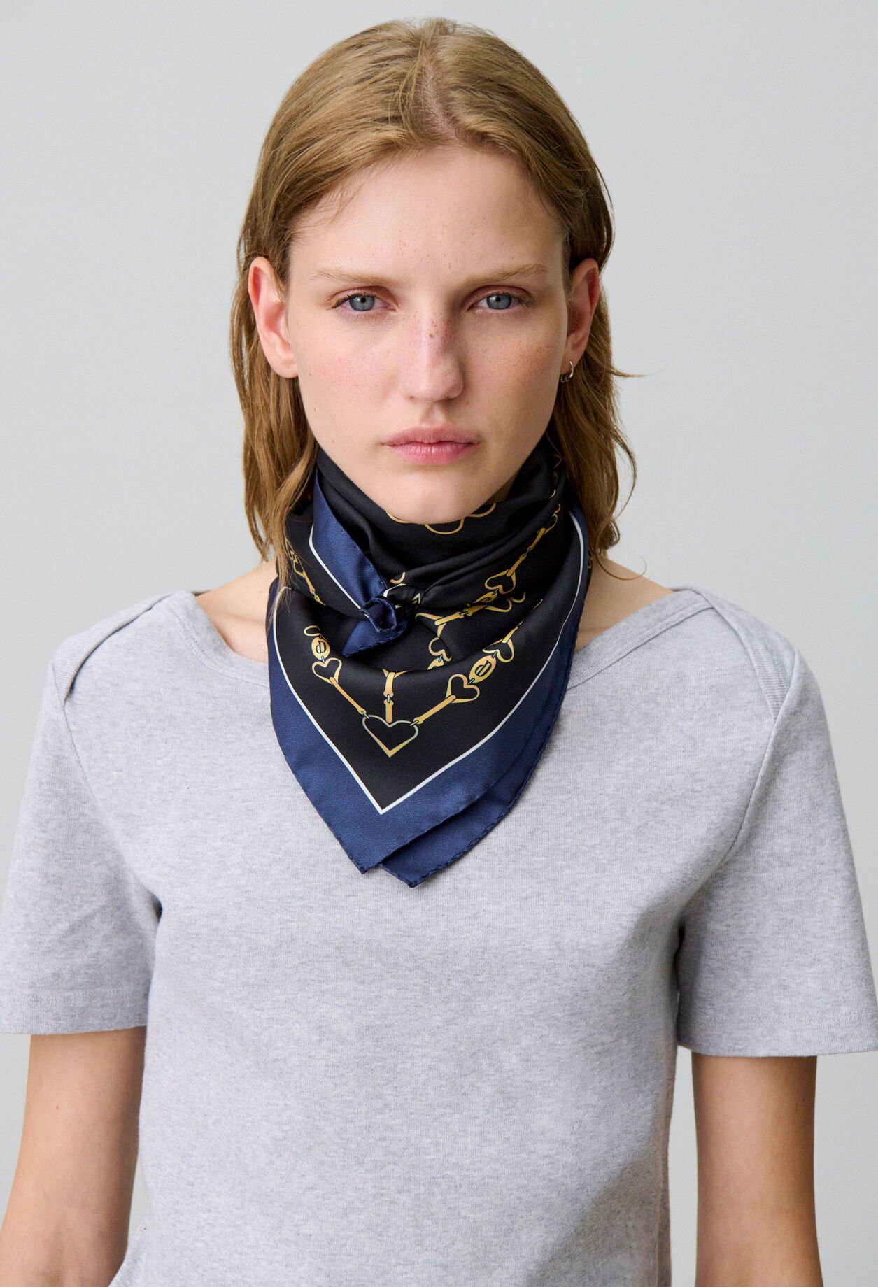 Printed square scarf
