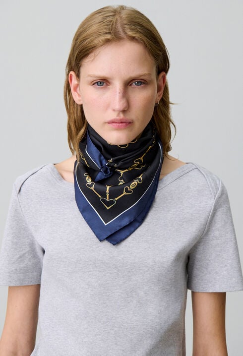 Printed square scarf