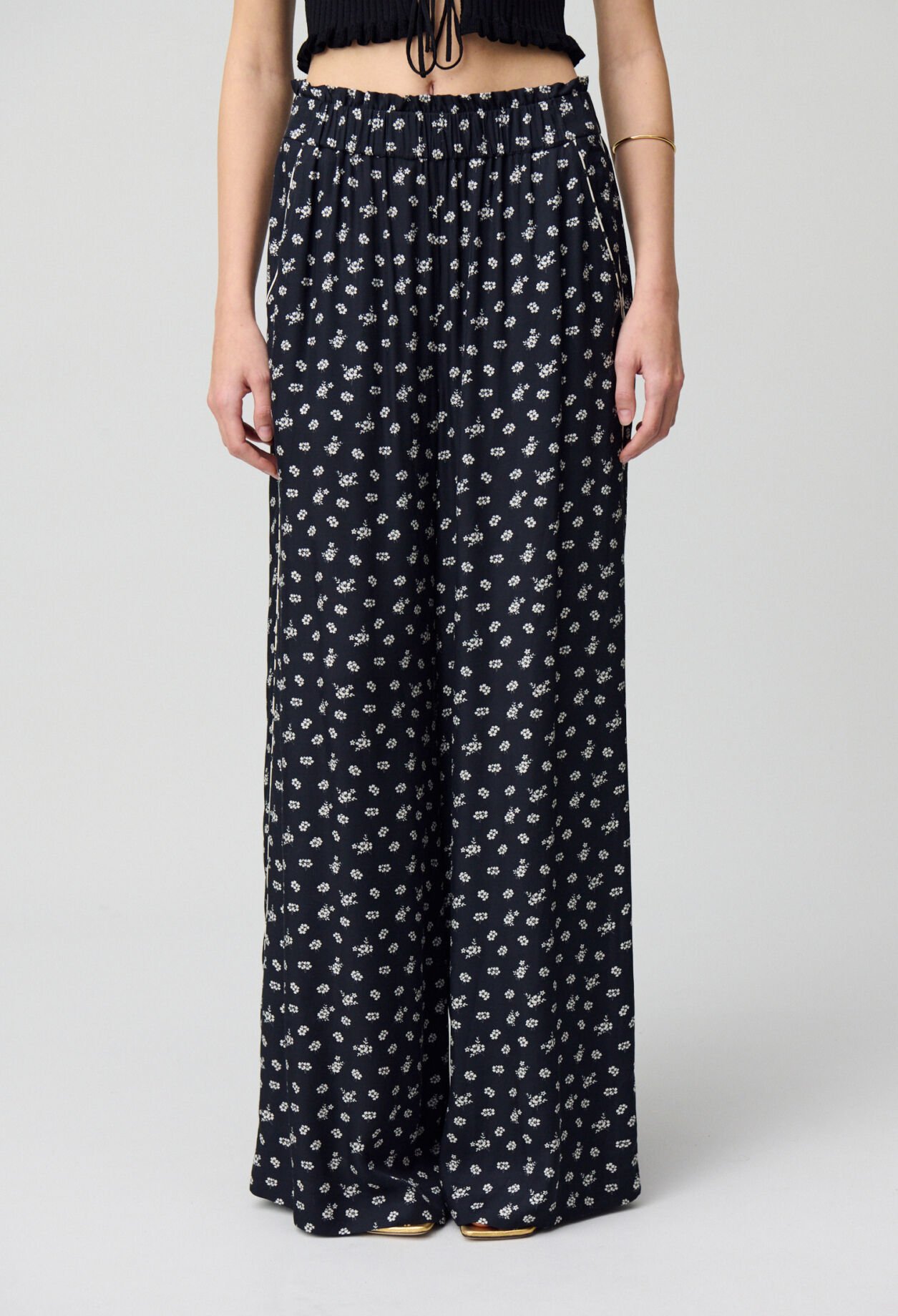 Pantalon large fluide imprimé