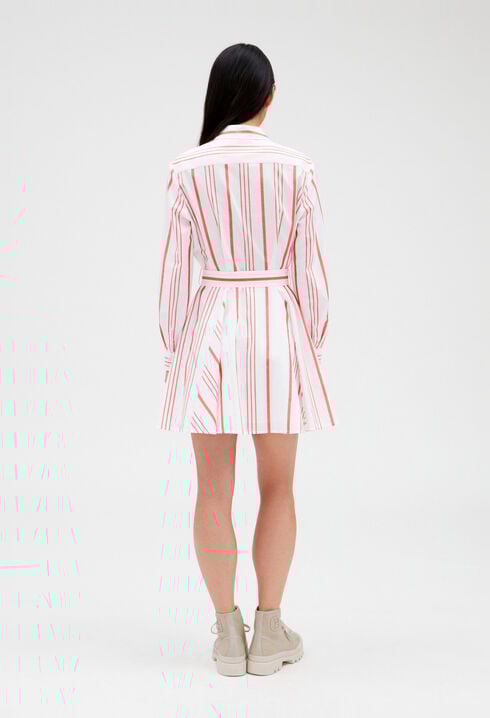 Robe chemise courte rayée