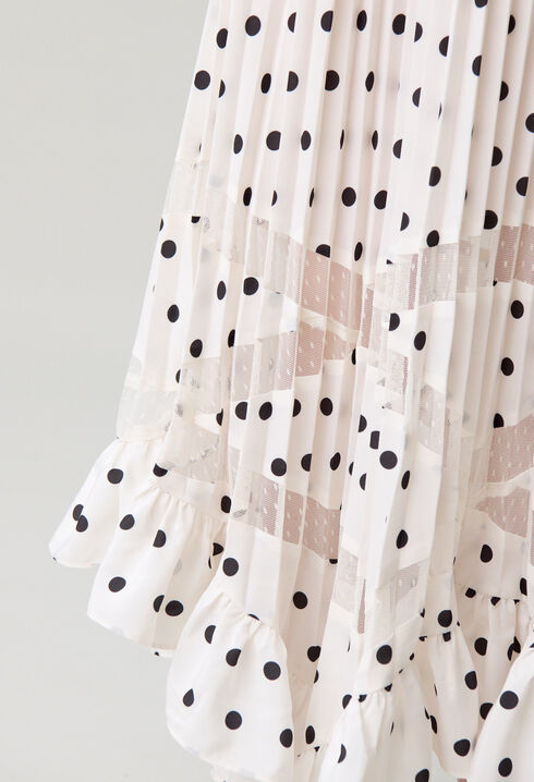 Polka dot pleated skirt