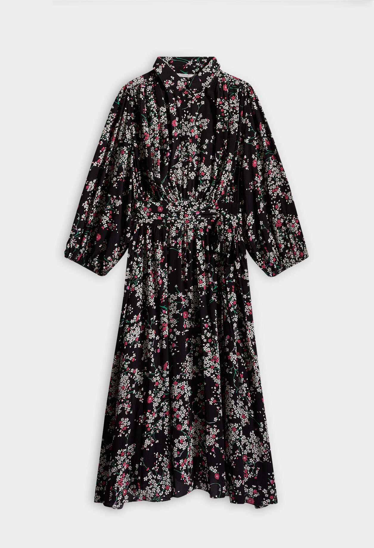 Robe longue ceinturée