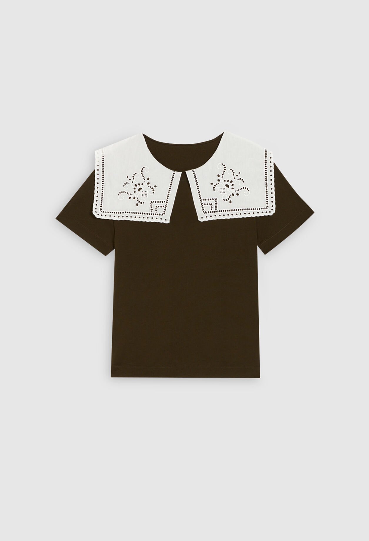 T-shirt droit à col claudine