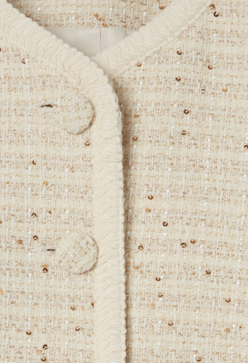 Veste courte tweed boutonné