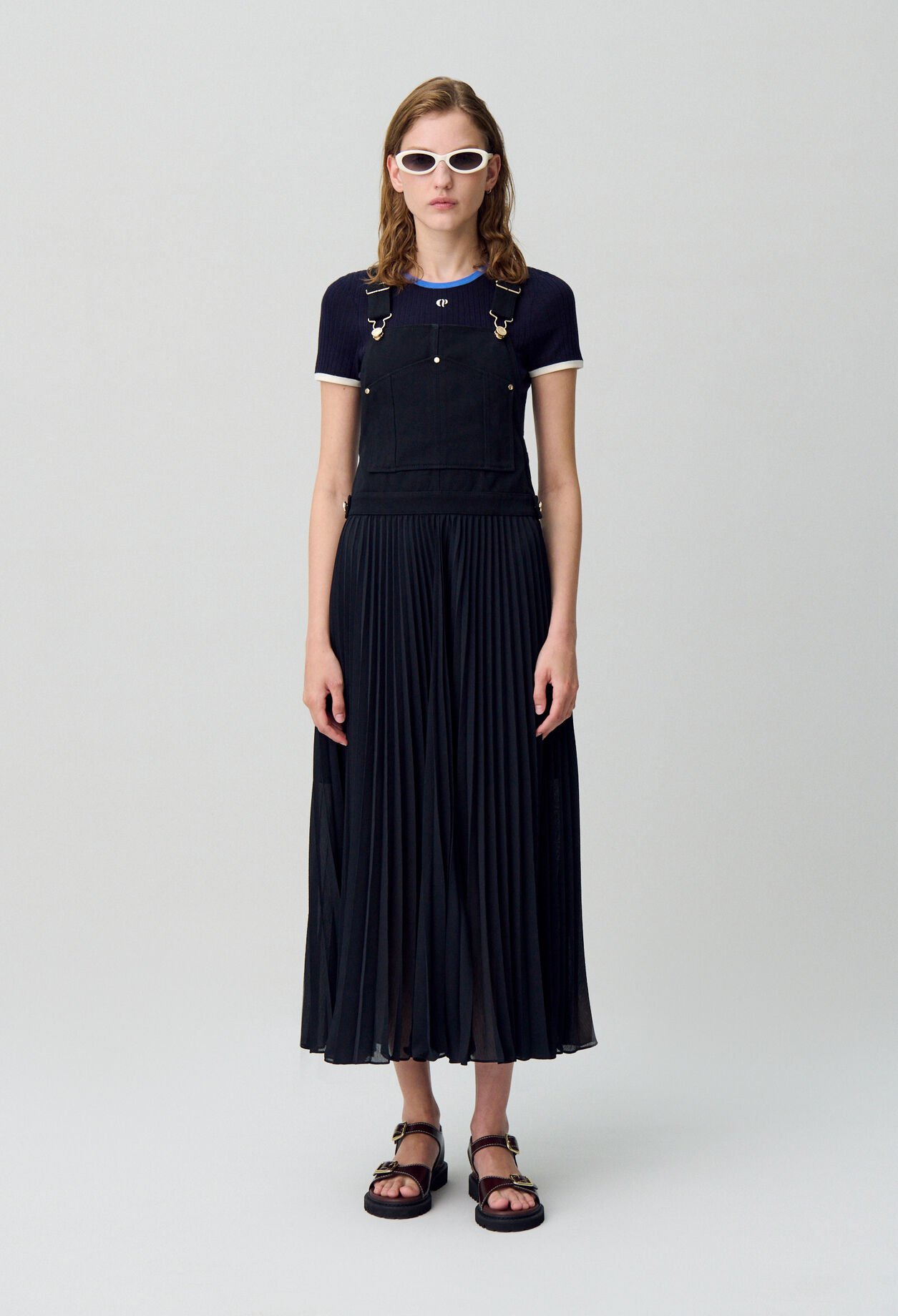 Robe longue plissée