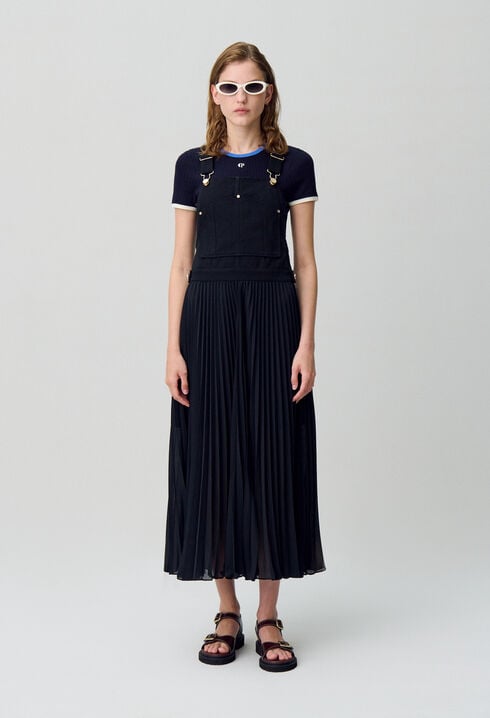 Robe longue plissée