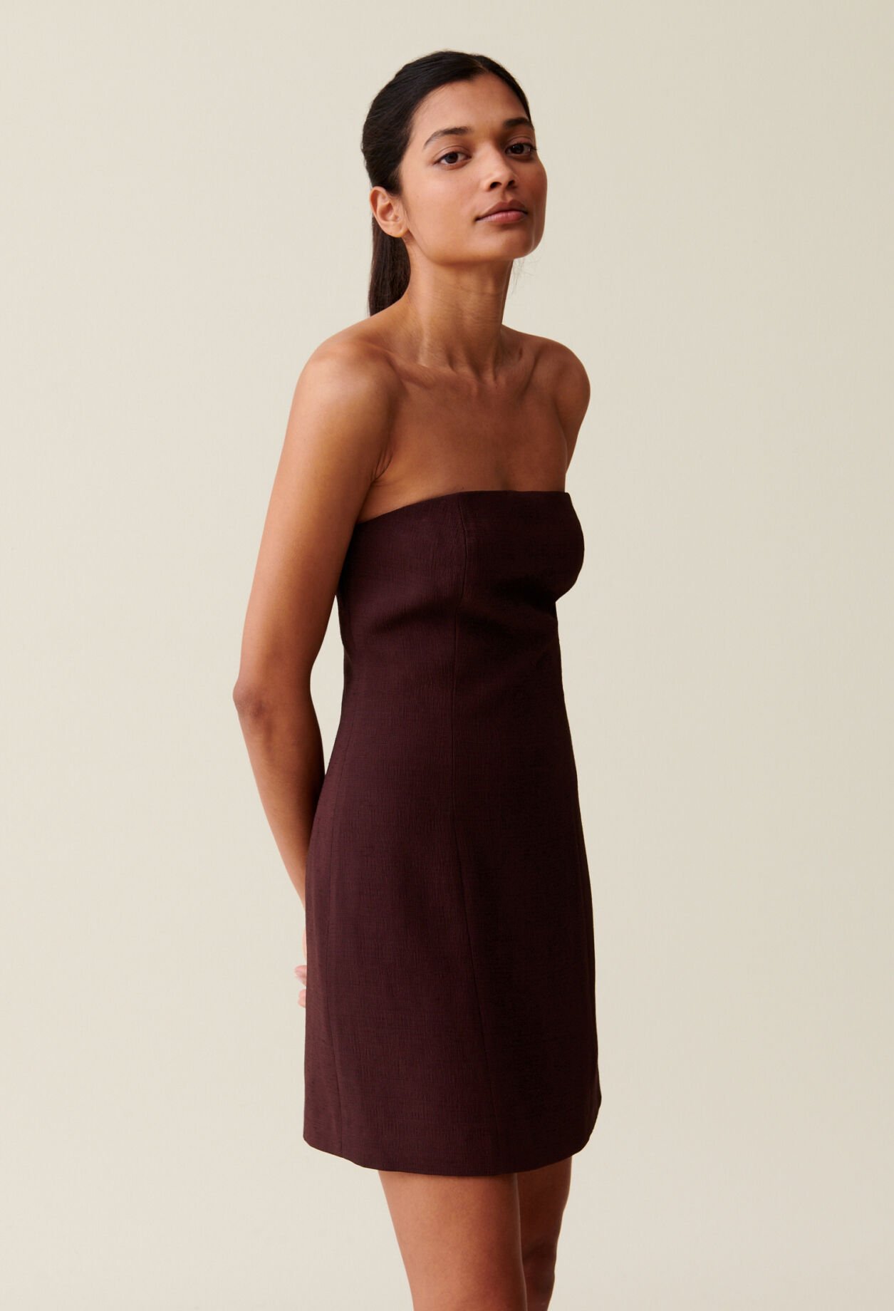 Robe courte bustier cappucino